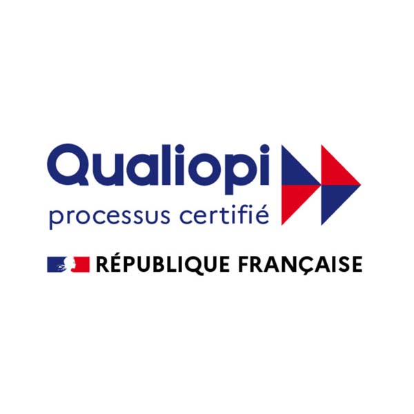 Logo Qualiopi, processus certifié, République française
