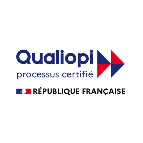 Logo Qualiopi, processus certifié, République française